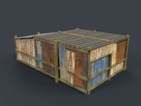 Lowpoly Shacks Collection 3D Model