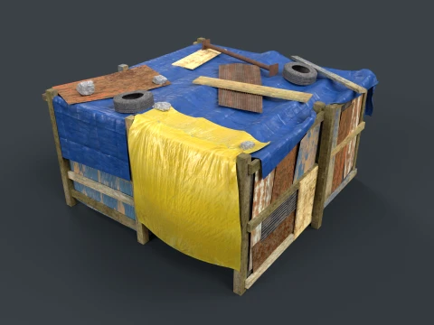 Lowpoly Shacks Collection 3D Model