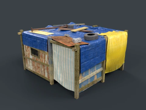 Lowpoly Shacks Collection 3D Model