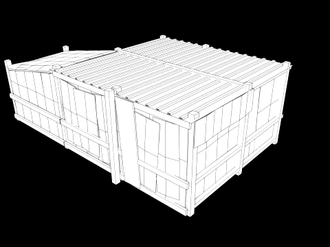 Lowpoly Shacks Collection 3D Model