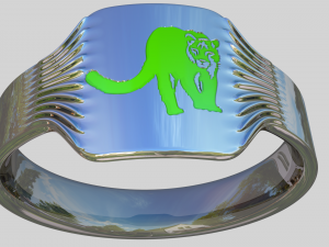 ring with a jaguar Modelo de Impressão 3D