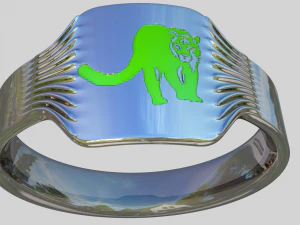 ring with a jaguar 3D Print Model