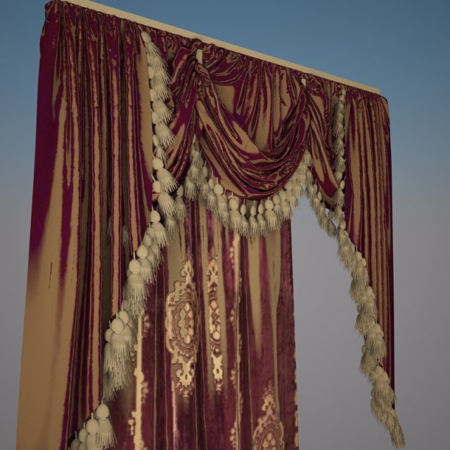 curtain 3D Модель .c4d .max .obj .3ds .fbx .stl .blend 