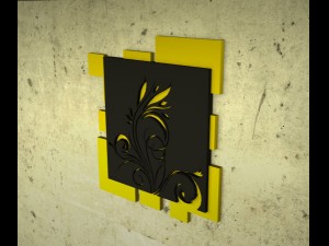 wall flower decor Modello 3D
