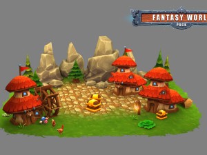 fantasy world pack low poly Model 3D