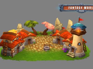 fantasy world pack low poly Model 3D