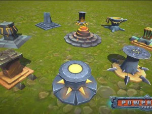 power-ups pack low poly 3D Model