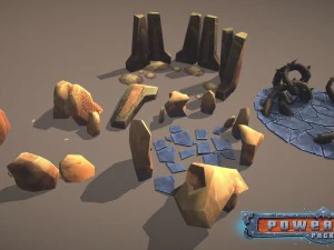 power-ups pack low poly 3D Model