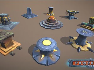 power-ups pack low poly 3D Model
