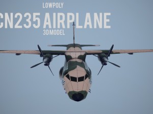 lowpoly casa cn235 turkish airforce airplane Modelo 3D