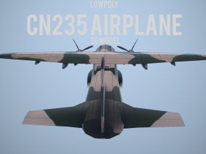 lowpoly casa cn235 turkish airforce airplane Modelo 3D