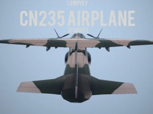 avi&atilde;o low poly casa cn 235 da for&ccedil;a a&eacute;rea turca Modelo 3D