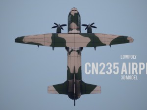 lowpoly casa cn235 turkish airforce airplane Modelo 3D
