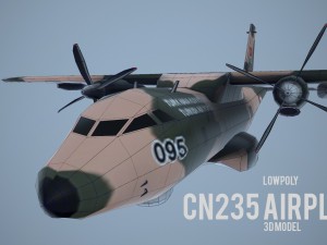 lowpoly casa cn235 turkish airforce airplane Modelo 3D