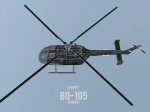 lowpoly mbb bo-105 Modelo 3D