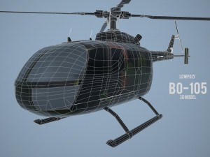 lowpoly mbb bo-105 3D Model