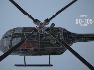lowpoly mbb bo-105 3D Model