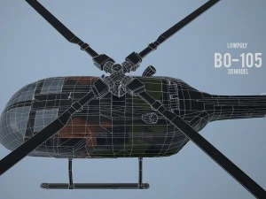 lowpoly mbb bo-105 3D Model