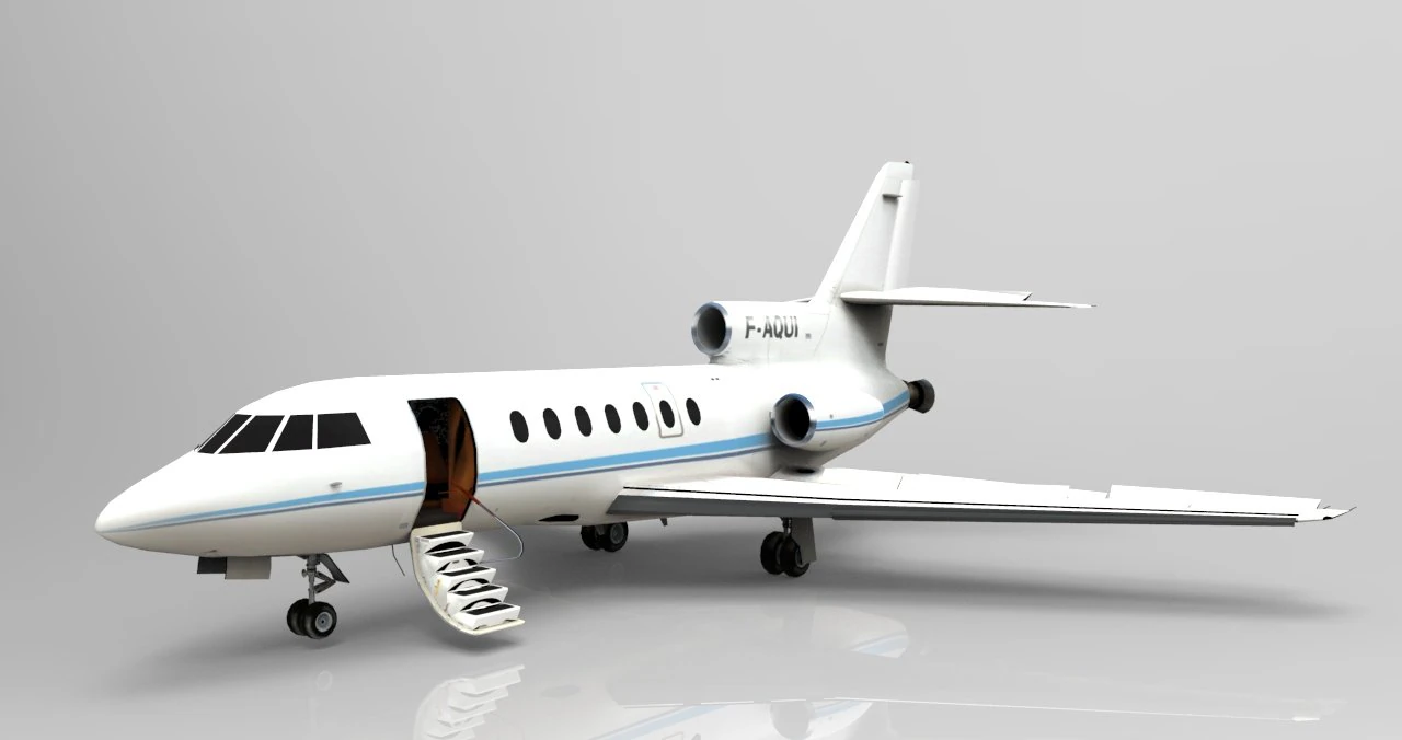 dassault falcon 50 3D Model .c4d .max .obj .3ds .fbx .stl .blend 