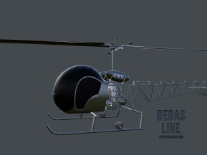 lowpoly bell h-13 sioux 3D Model