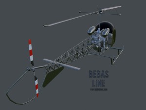 lowpoly bell h-13 sioux 3Dモデル