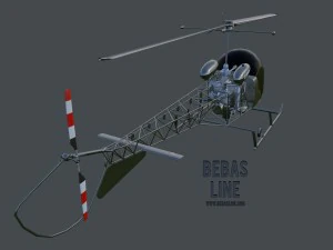 lowpoly bell h-13 sioux 3D Model