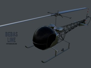 lowpoly bell h-13 sioux 3Dモデル