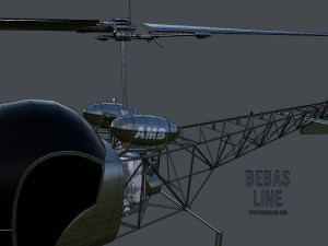 lowpoly bell h-13 sioux 3Dモデル