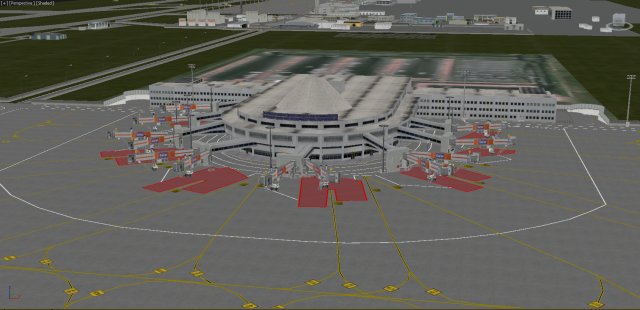 lowpoly international antalya airport 3D Model .c4d .max .obj .3ds .fbx .stl .blend 