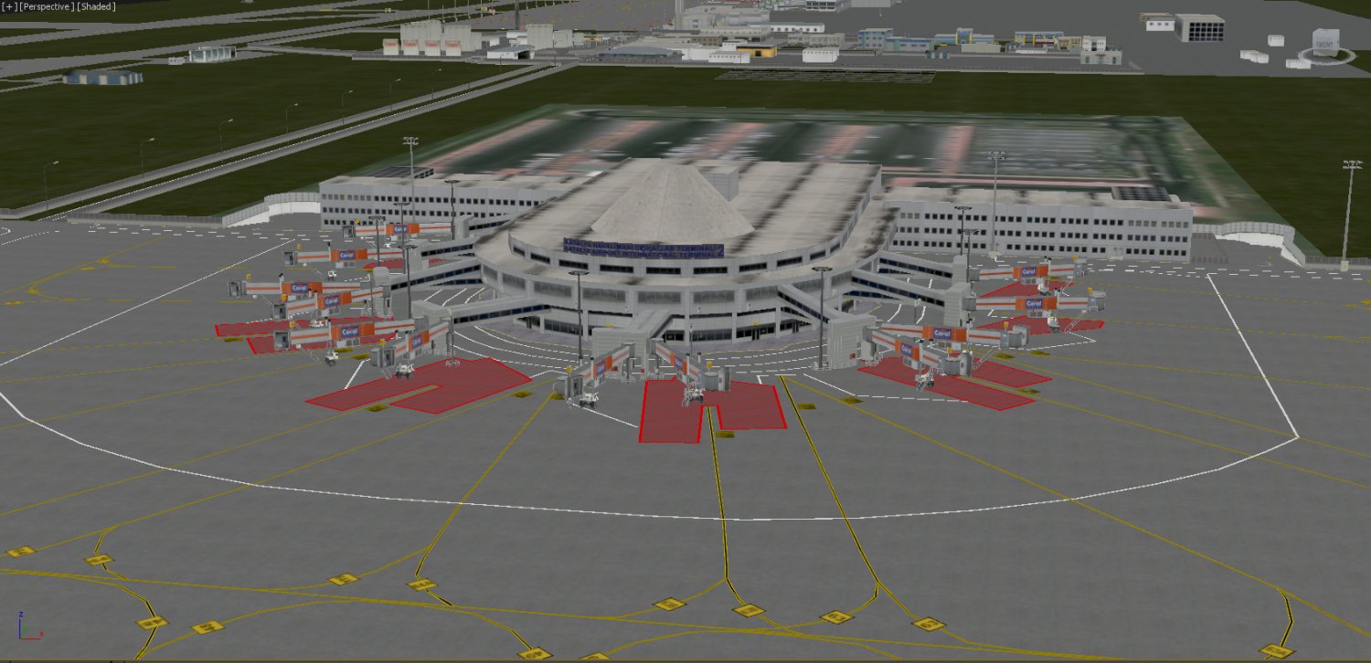 Lowpoly International Antalya Airport 3d Model In Buildings 3dexport