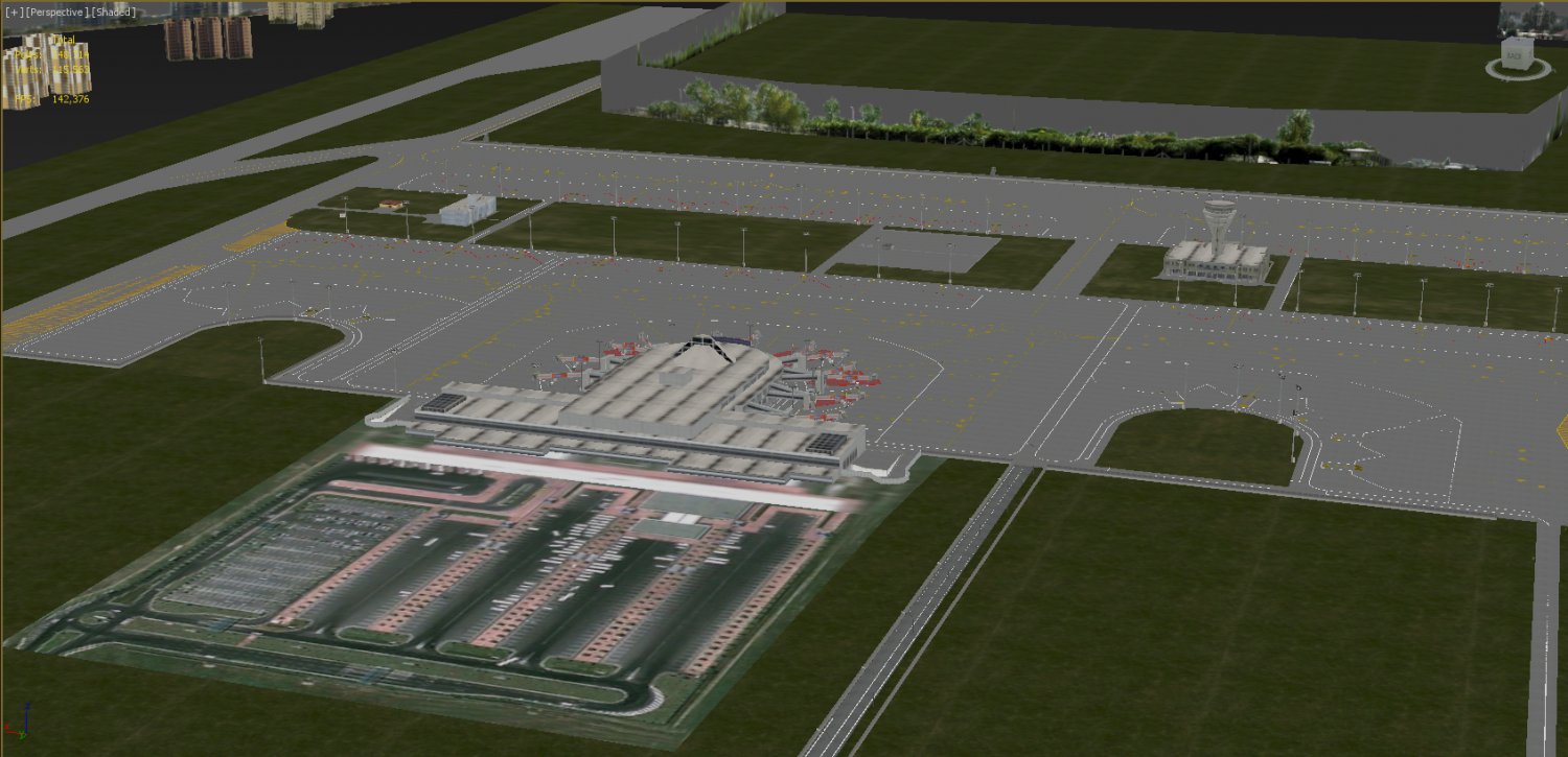 Lowpoly International Antalya Airport 3d Model In Buildings 3dexport