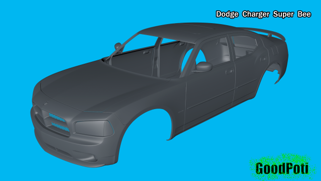 dodge charger super bee 3d print model Model do druku 3D .c4d .max .obj .3ds .fbx .stl .blend 