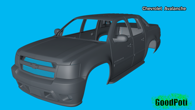 chevrolet avalanche 3d print model Model Cetak 3D .c4d .max .obj .3ds .fbx .stl .blend 