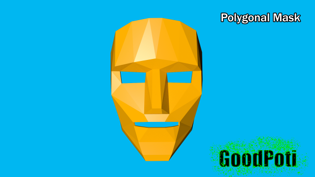 polygonal mask 3D प्रिंट मॉडल .c4d .max .obj .3ds .fbx .stl .blend 