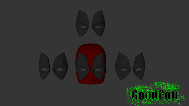 deadpool mask v2 Model Cetak 3D .c4d .max .obj .3ds .fbx .stl .blend 