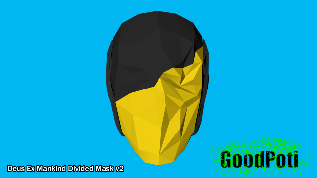 deus ex mankind divided mask v2 3D Print Model .c4d .max .obj .3ds .fbx .stl .blend 