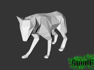low poly wolf 3D Print Model