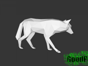 low poly wolf 3D Print Model