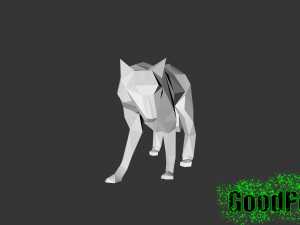 low poly wolf 3D Print Model