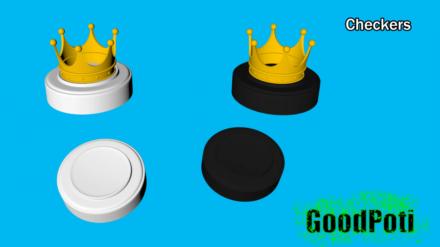 checkers 3D Print Model .c4d .max .obj .3ds .fbx .stl .blend