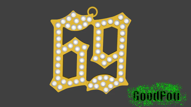 pendentif 6ix9ine v1 Modèles 3D en vedette .c4d .max .obj .3ds .fbx .stl .blend