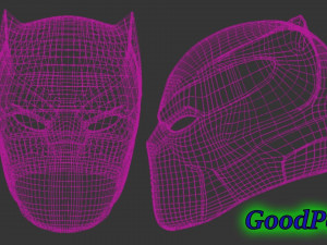 set of masks spider-man deadpool deathstroke black panther 7in1 3d print model 3D Print Model