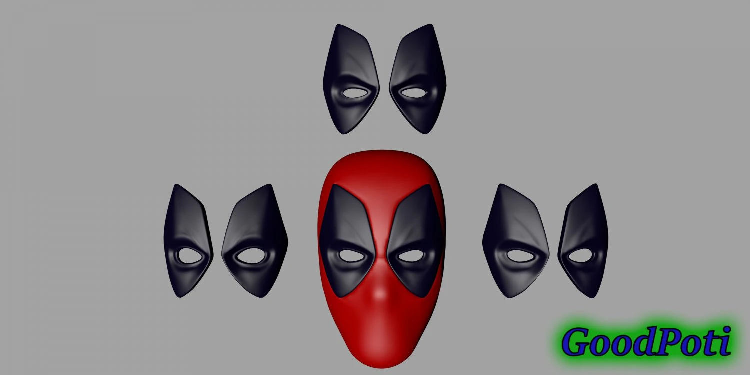 deadpool mask v1 3D Print Model .c4d .max .obj .3ds .fbx .stl .blend 