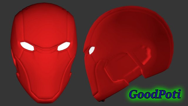 red hood helmet 3D 打印模型 .c4d .max .obj .3ds .fbx .stl .blend 