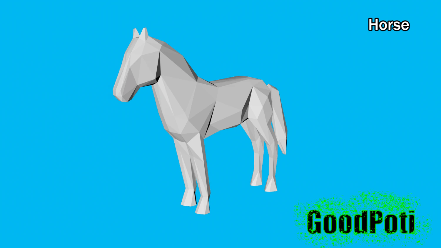 low poly horse 3D Print Model .c4d .max .obj .3ds .fbx .stl .blend 