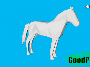 low poly horse 3D Print Model