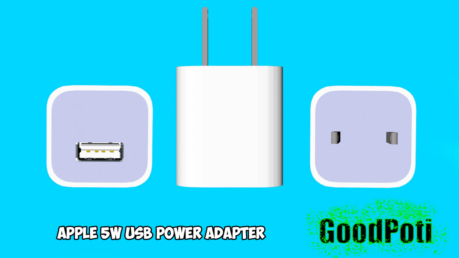 apple 5w usb power adapter v1 3D Print Model .c4d .max .obj .3ds .fbx .stl .blend 