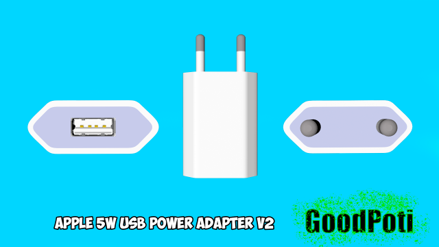 apple 5w usb power adapter v2 Model do druku 3D .c4d .max .obj .3ds .fbx .stl .blend 