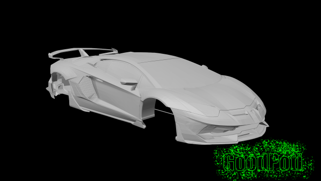 Aventador SVJ Black Ghost 3D Print Model .c4d .max .obj .3ds .fbx .stl .blend 