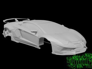Aventador SVJ Black Ghost 3D Print Model